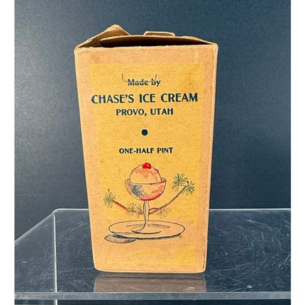Vintage Chase’s Ice Cream Half-Pint Cardboard Container Antique Advertising