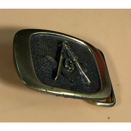 Vintage 1983 Masonic Belt Buckle Serial No. D1307 Freemason Metal Collectible