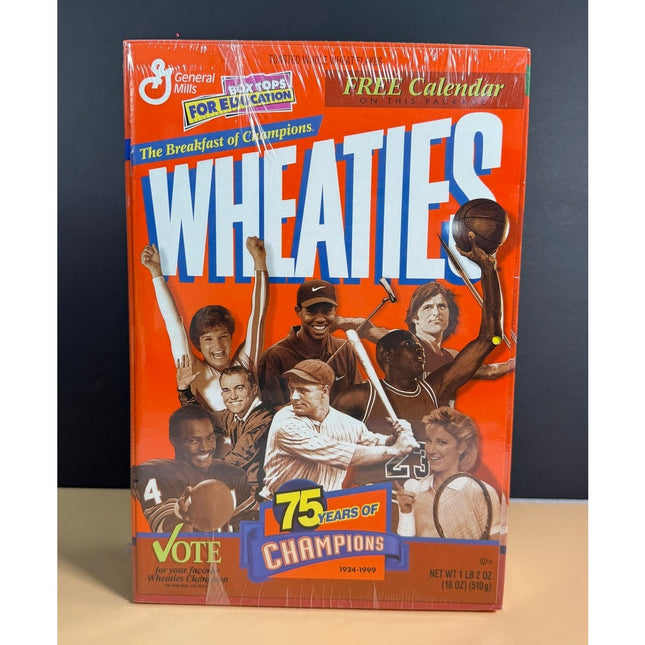 1999 Wheaties 75 Years of Champions Unopened Cereal Box Sealed in Plastic