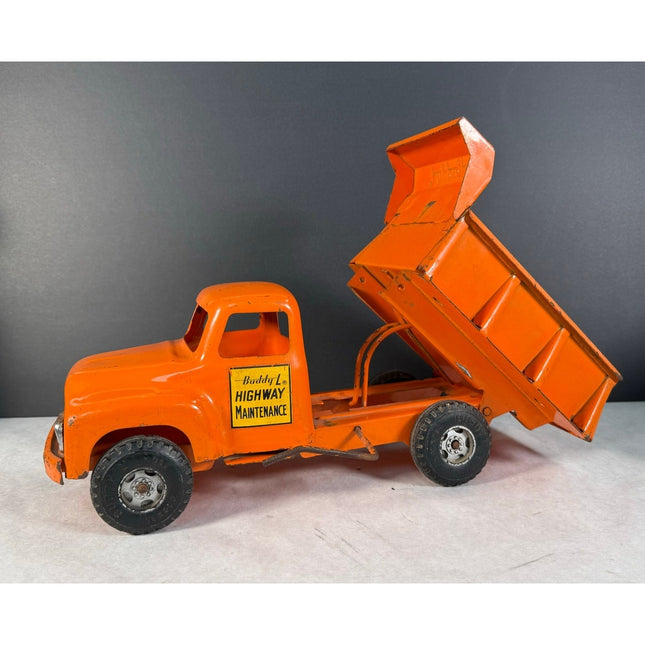Buddy L Dump Highway Maintenance Truck – Orange Metal Toy