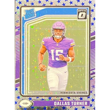 Dallas Turner 2024 Donruss Optic Blue Stars #224 RC Minnesota Vikings
