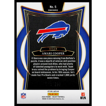 Amari Cooper 2024 Panini Select Copper Prizm Shock #5 SN Buffalo Bills