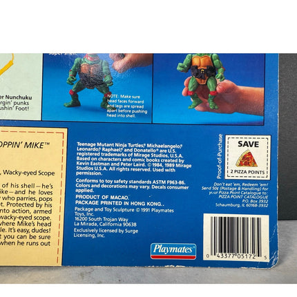 Playmates TMNT Head Droppin’ Mike Action Figure VTG Teenage Mutant Ninja Turtle