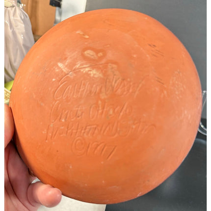 Redware Flower Dish Plate – Earthen Vessel Cincinnati Ohio – 1997