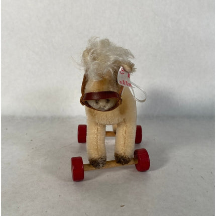 Steiff Pony on Wheels Christmas Exclusive Vintage Collectible Ornament