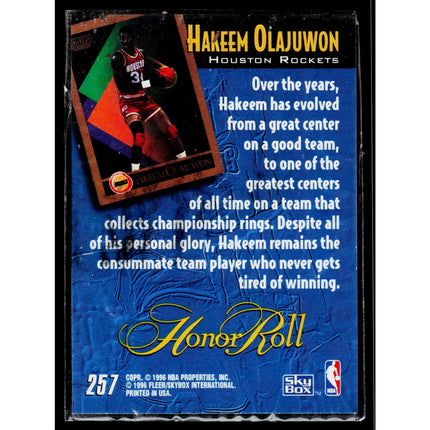 Hakeem Olajuwon 1995-96 SkyBox Premium #257 Houston Rockets