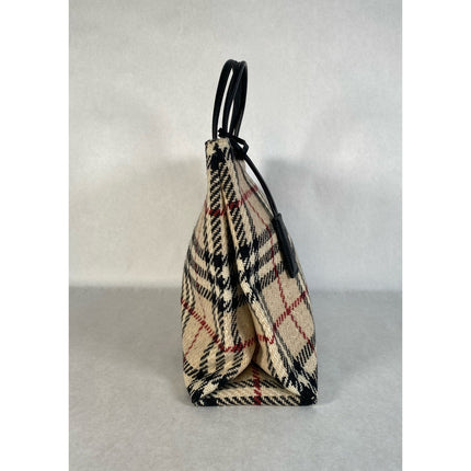 Burberry Plaid Wool Tote with Dust Bag  Entrupy Authentication MSRP $350