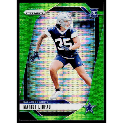Marist Liufau 2024 Panini Prizm Neon Green Pulsar #372 RC Dallas Cowboys