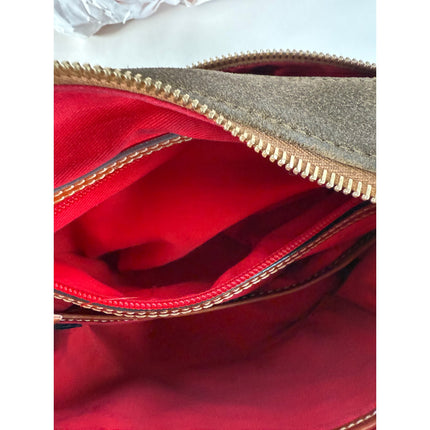 Dooney & Bourke Tracy Crossbody Bag – Brown Leather & Velour with Dust Bag