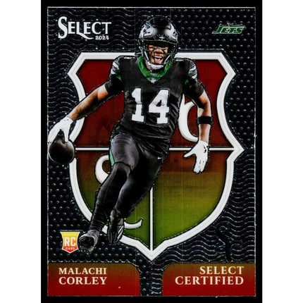Malachi Corley 2024 Panini Select Select Certified Rookies #24 New York Jets