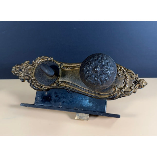Antique Victorian Malden 1333 Cast Door Handle Lock Set with Key