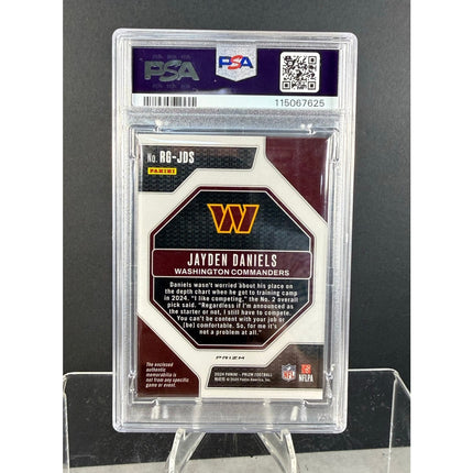 2024 Panini Prizm Rookie Gear Jayden Daniels #RGJDS RC Commanders PSA 9 Mint