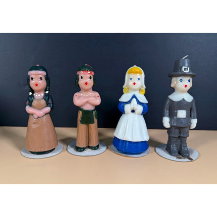 Vintage Gurley Wax Thanksgiving Candle Figures Set