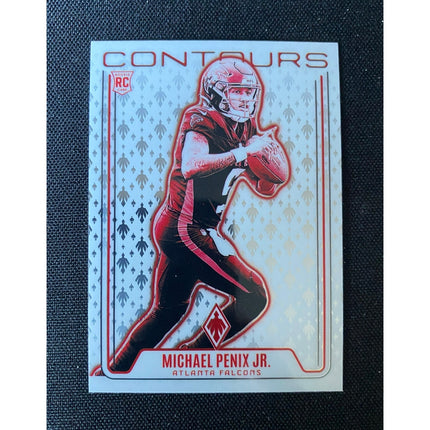 Michael Penix Jr. 2024 Panini Phoenix RC #CON-MPJ Contours Insert Falcons