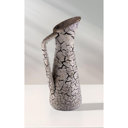 Jasba Mid Century Modern White Crackle Vase Model 592115 6" Vintage
