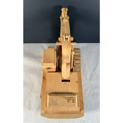 Handmade Wooden Excavator 19.5" Kaye Munshower Kaye’s Toy Shop Working Crane