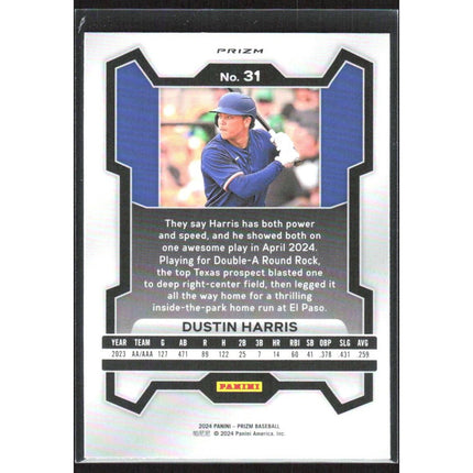 Dustin Harris 2024 Panini Prizm #31 Texas Rangers