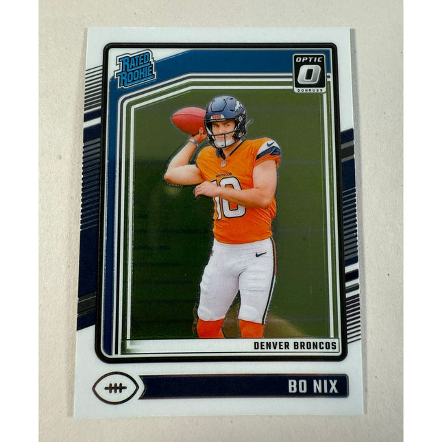 2024 Donruss Optic Bo Nix RC #209 Rated Rookie Denver Broncos