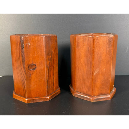 MCM Wooden Vases 4.5" Tall – Mid Century Modern Decor