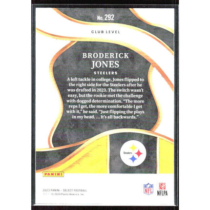 Broderick Jones 2023 Panini Select #292 Pittsburgh Steelers