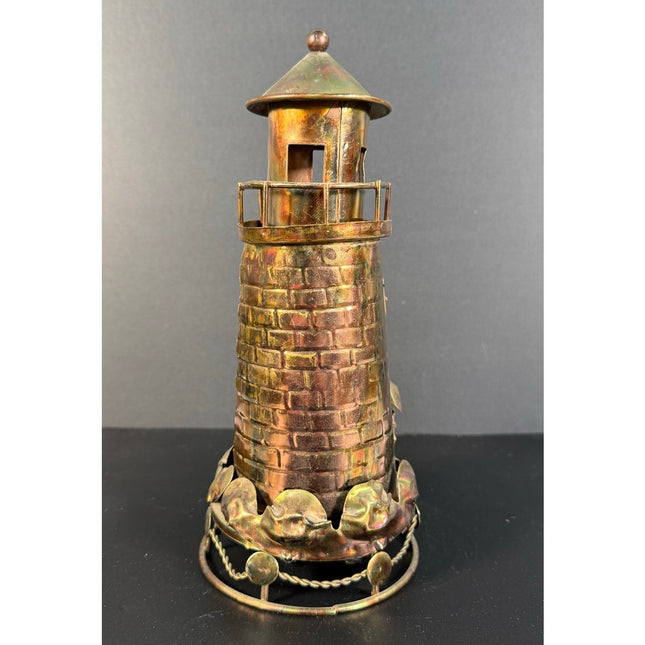 Vintage Brass & Copper Lighthouse Music Box – Plays “You Light Up My Life”