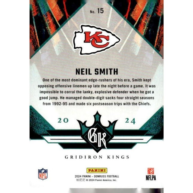Neil Smith 2024 Donruss All-Time Gridiron Kings #15 Kansas City Chiefs