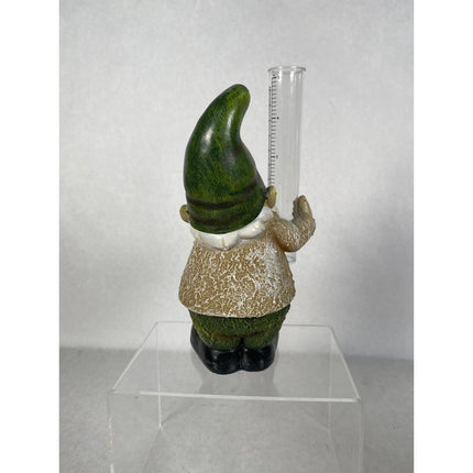 Gnome Rain Gauge Statue – Garden Sculpture Outdoor Yard Decor