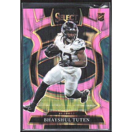 Bhayshul Tuten 2025 Panini Select Pink Prizm Shock #29 RC Jacksonville Jaguars