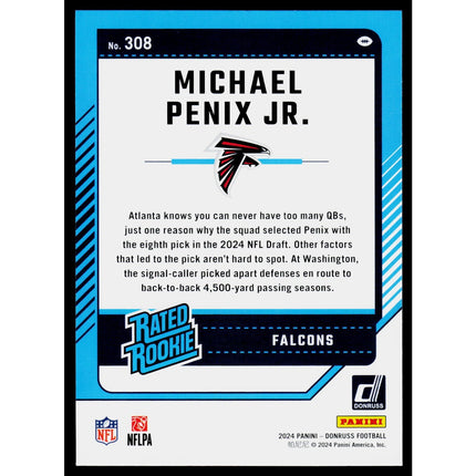 Michael Penix Jr. 2024 Donruss #308 RC Atlanta Falcons