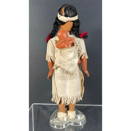 Knickerbocker 7” American Indian Doll Vintage Plush Figure Collectible
