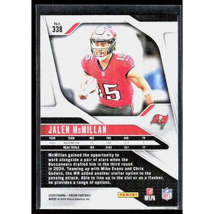 Jalen McMillan 2024 Panini Prizm #338 RC Tampa Bay Buccaneers