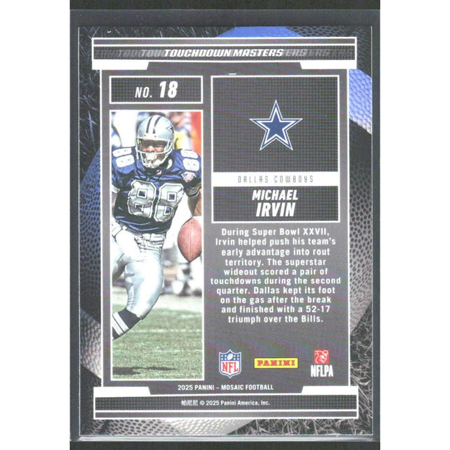 Michael Irvin 2025 Panini Mosaic Touchdown Masters #18 Dallas Cowboys