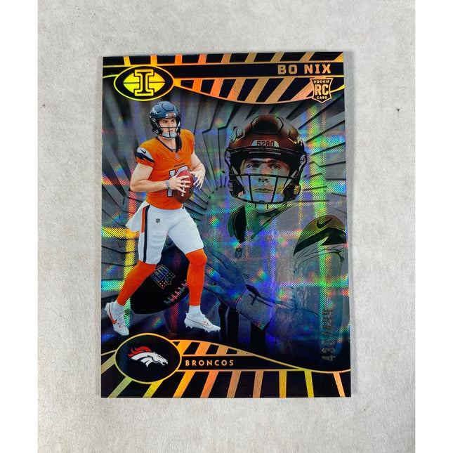 2024 Panini Illusions Bo Nix #22 Trophy Collection Mirrored 433/499 RC Broncos QB