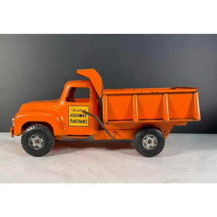 Buddy L Dump Highway Maintenance Truck – Orange Metal Toy