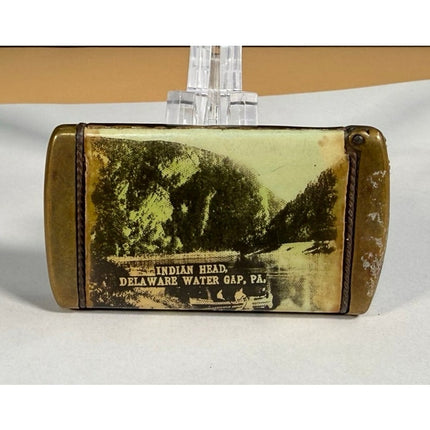 Delaware Water Gap, PA. Souvenir Celluloid Wrapped Match Safe Holder 3" Vintage