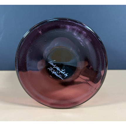 Fenton 2008 Amethyst Mary Gregory Golf Vase Hand Painted Sample OOAK