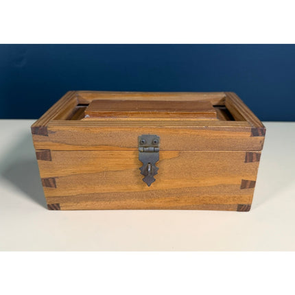 Handcrafted Wooden Curio Jewelry Box by Alan A. Rubin 7" Keepsake Box