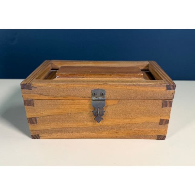 Handcrafted Wooden Curio Jewelry Box by Alan A. Rubin 7" Keepsake Box