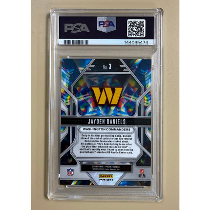 2024 Panini Prizm Prizmatic Green Ice RC Jayden Daniels #3 PSA 9