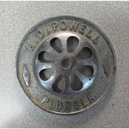 H.D. Powell Antique Plumber Drain Cover Sink Tub Shower Strainer