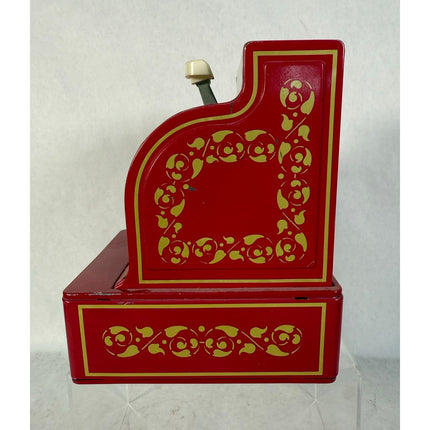 Vintage Buddy L Easy Saver Red Tin Toy Cash Register Coin Bank