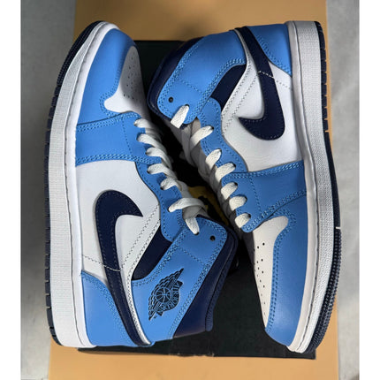 Nike Air Jordan 1 Mid DQ8426-405 Size 8 NIB Blue White Sneakers