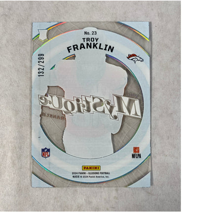 2024 Panini Illusions Troy Franklin Mystique Light Blue 132/299 RC #23 Broncos