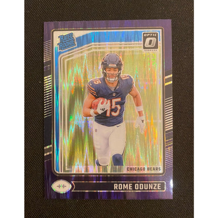 Rome Odunze 2024 Donruss Optic #286 RC Rated Rookie Purple Shock Bears