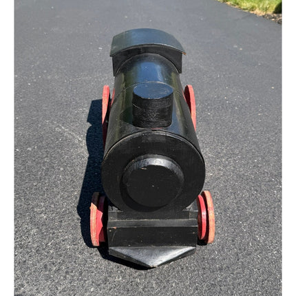 Handmade Wooden Train Engine Locomotive Folk Art Toy Display Piece 29"