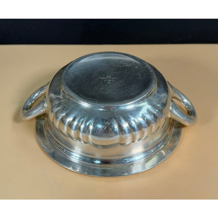 USN International Silver Soldered Serving Bowl 9" Vintage