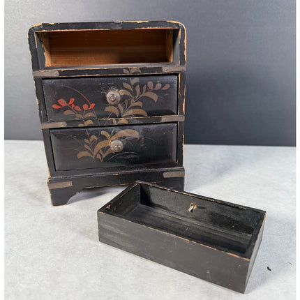 Vintage Japan Lacquer Chest of Drawers Jewelry Box – Painted Wood
