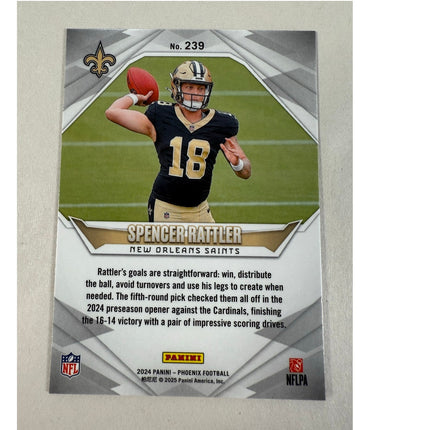 2024 Panini Phoenix Spencer Rattler RC #239 Orange Rookie Parallel Saints