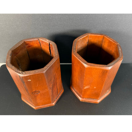 MCM Wooden Vases 4.5" Tall – Mid Century Modern Decor