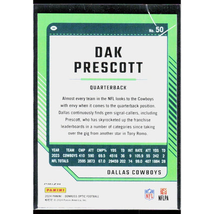 Dak Prescott 2024 Donruss Optic #50 Dallas Cowboys